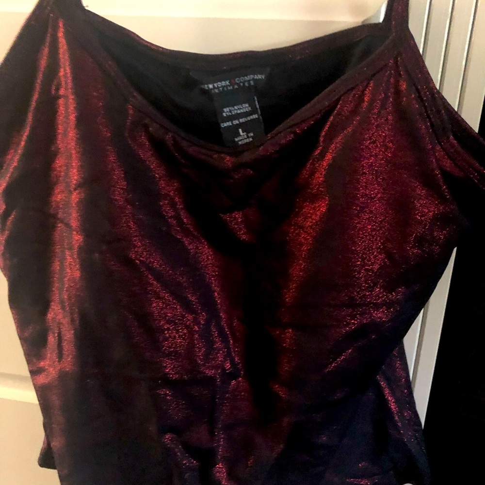 New York & CO shiny camisole strapy top